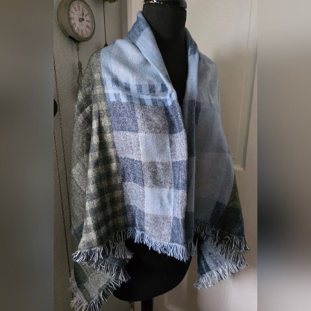 Blue, Gray & Green Blanket Scarf